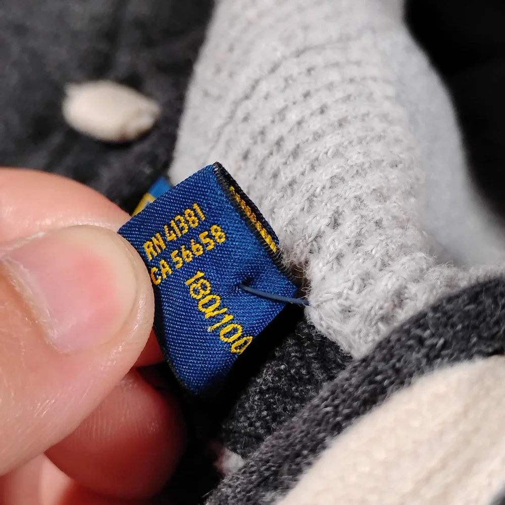 Polo Ralph Lauren Mens Full Zip Hoodie Gray Heather Waffle Lined L‎